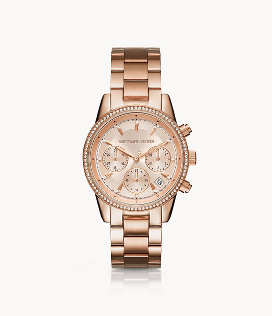 Ritz Chronograph Rose Gold-Tone Stainless Steel Watch