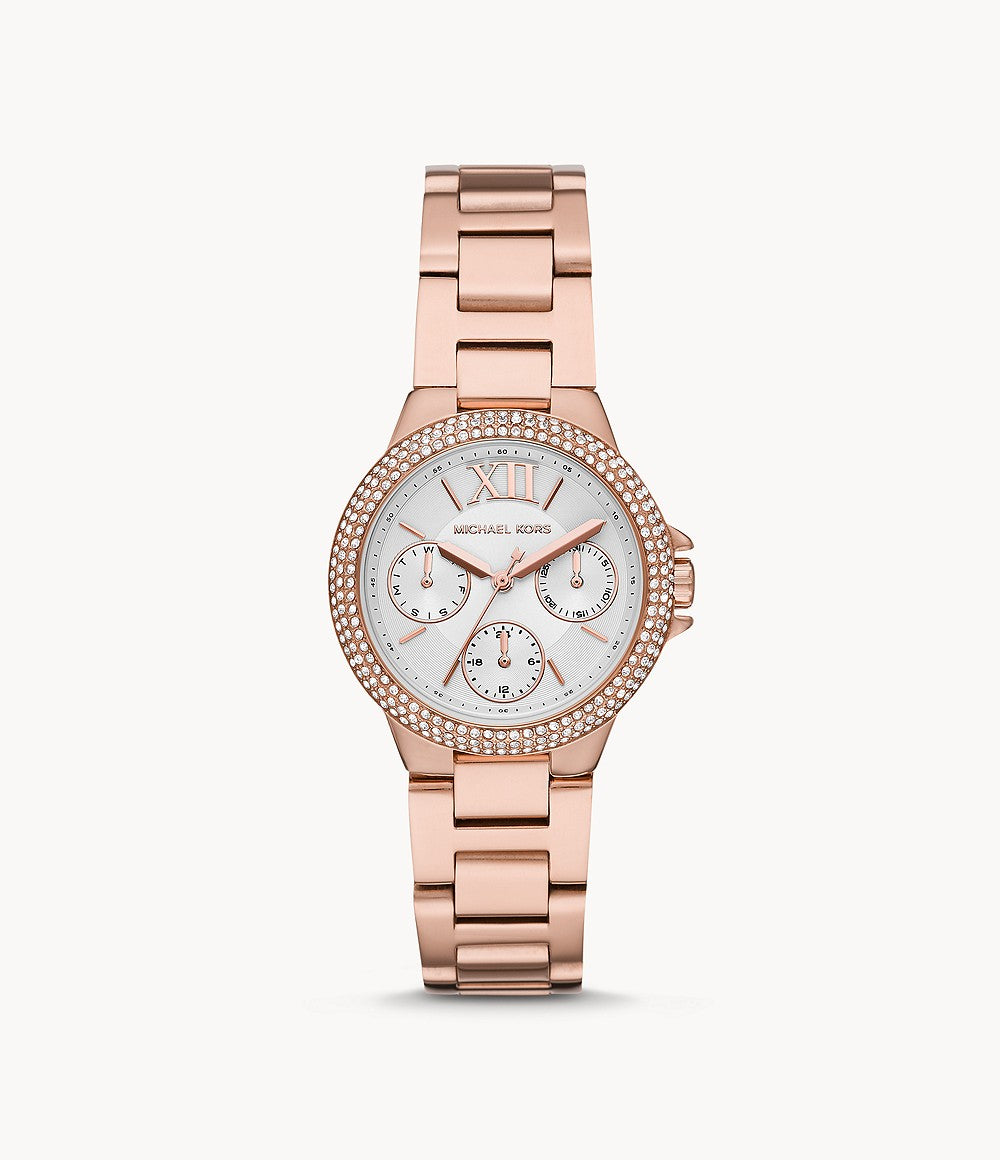 Camille Multifunction Rose Gold-Tone Stainless Steel Watch – Timekeeper