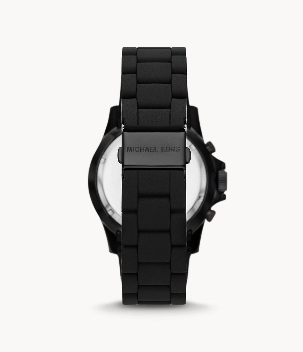 Everest Chronograph Black Stainless Steel and Silicone Watch