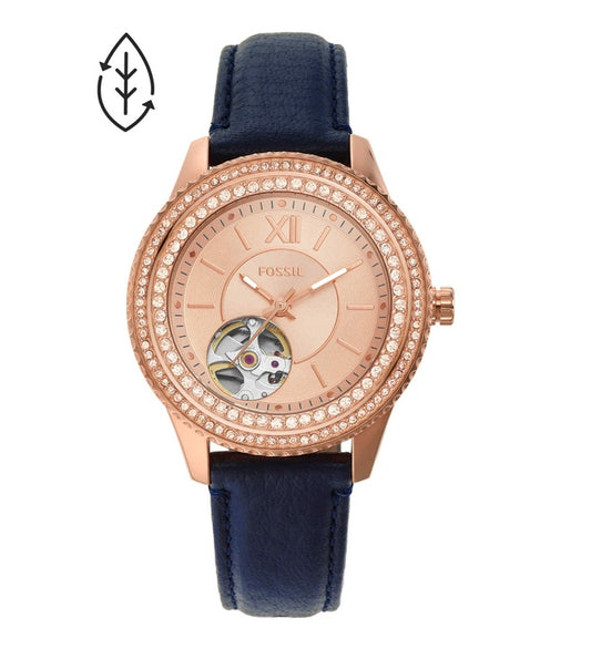 Stella Automatic Navy Eco Leather Watch