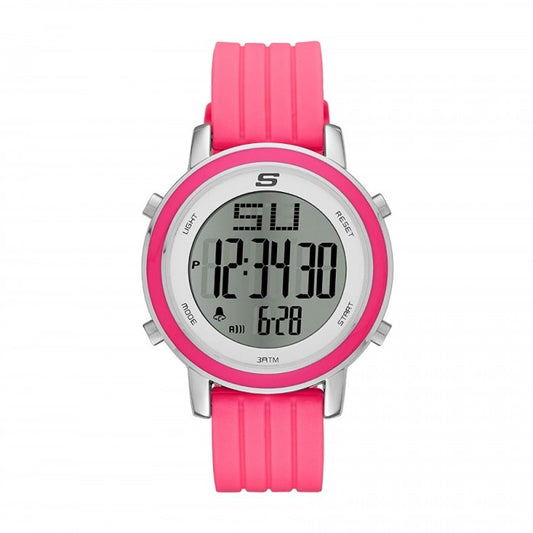 Westport Digital Steel Case Pink Silicone Strap Watch