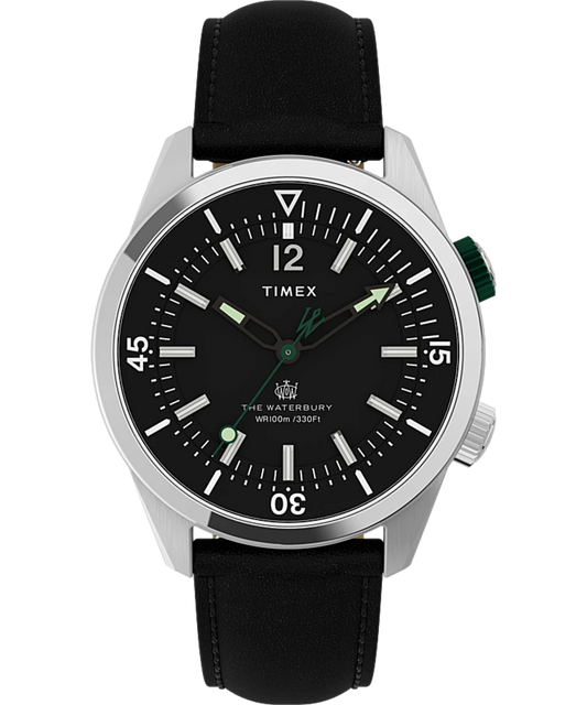 Waterbury Dive 41mm Leather Strap Watch