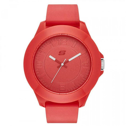 Quartz Analog Red-Tone Silicone Strap Men's Watch