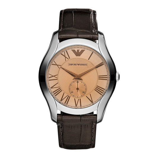 Men's Classic Amber Dial Leather Watch
