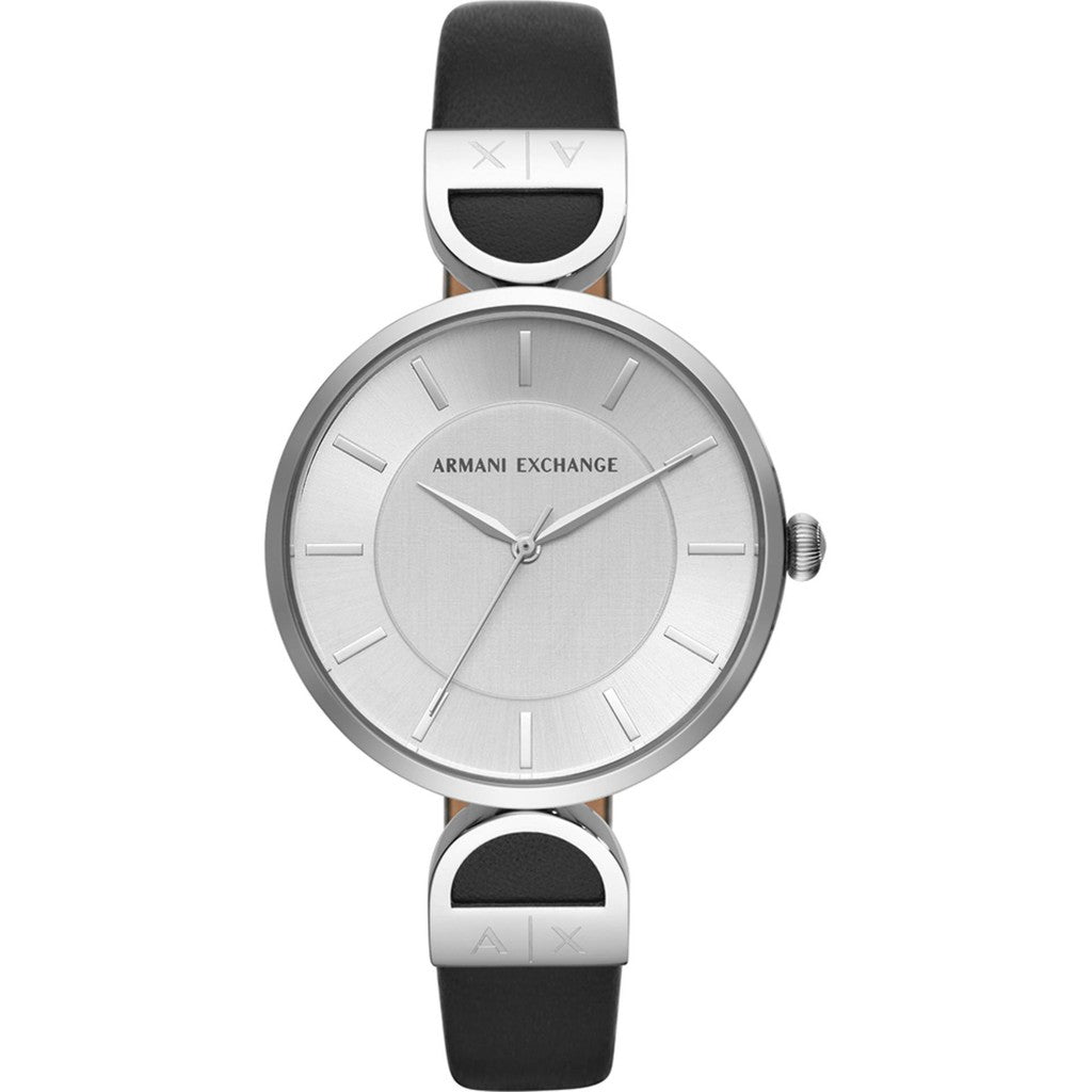 Women's Brooke Silver Round Leather Watch