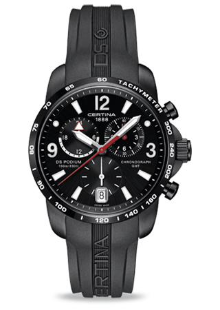 DS Podium Chronograph Men's Black GMT Watch