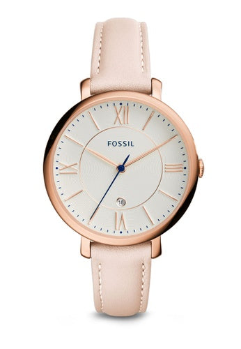 Jacqueline Date Blush Leather Watch