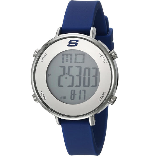 Magnolia Quartz Digital Blue Silicone Strap Watch